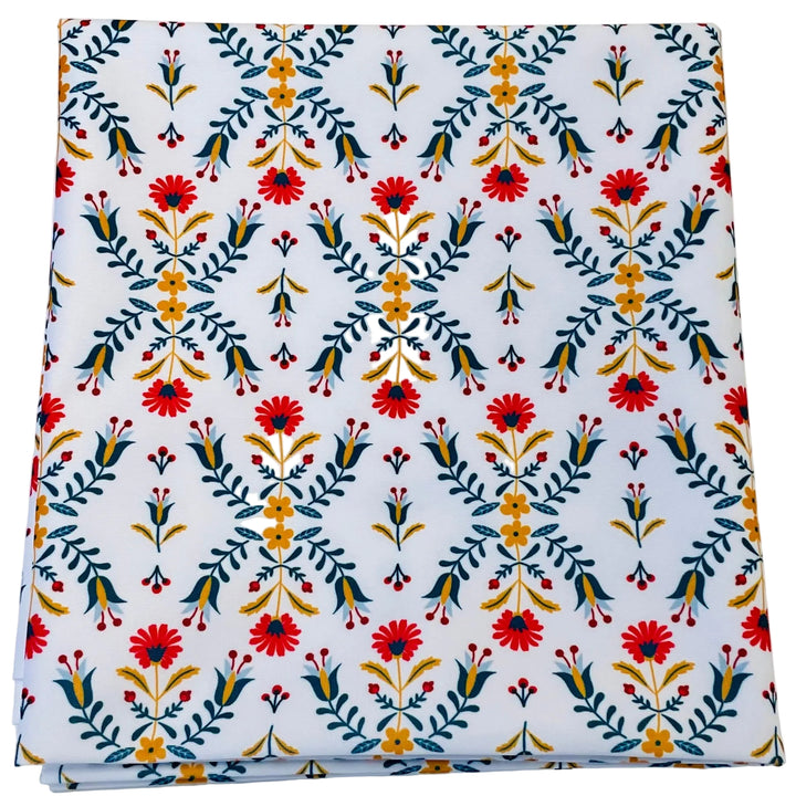 $5.00 SALE Fabric 36" Folk Art Flowers