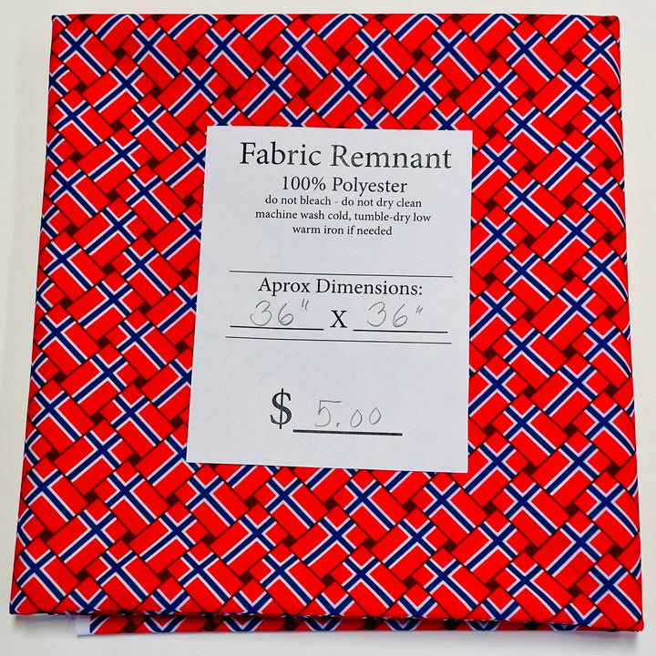 $5.00 SALE Fabric 36" Norway Flags