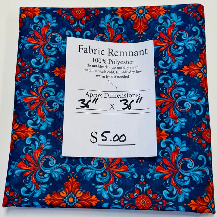 $5.00 SALE Fabric 36" Rosemaling
