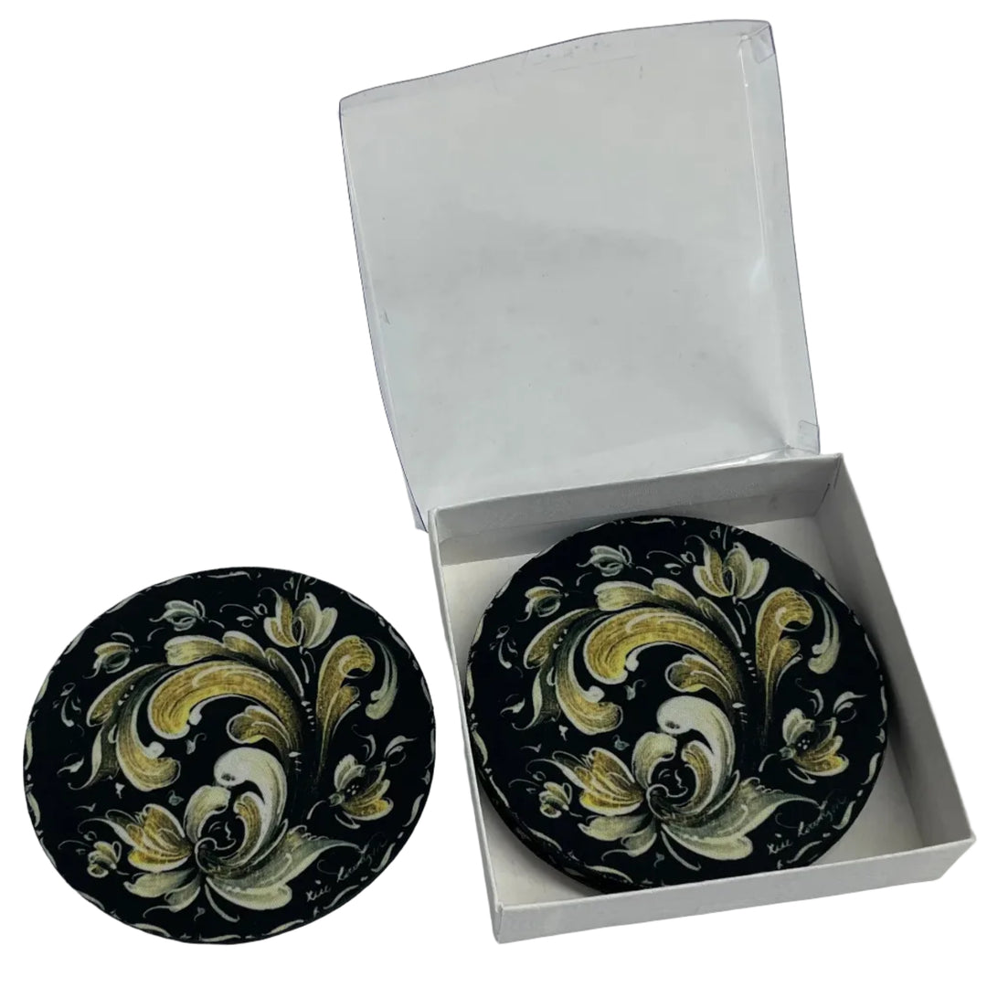 Lise Lorentzen Rosemaling Coasters Box of 6