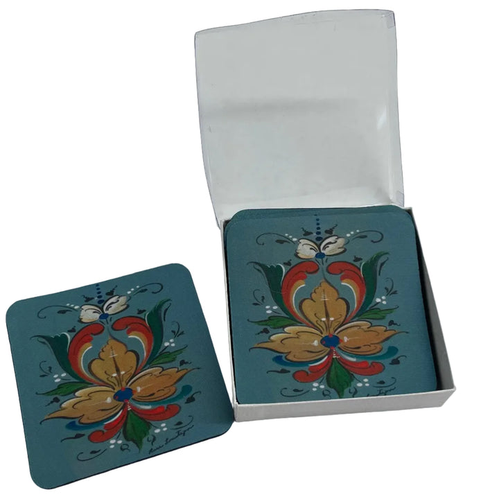 Lise Lorentzen Rosmaling Coasters Box of 6
