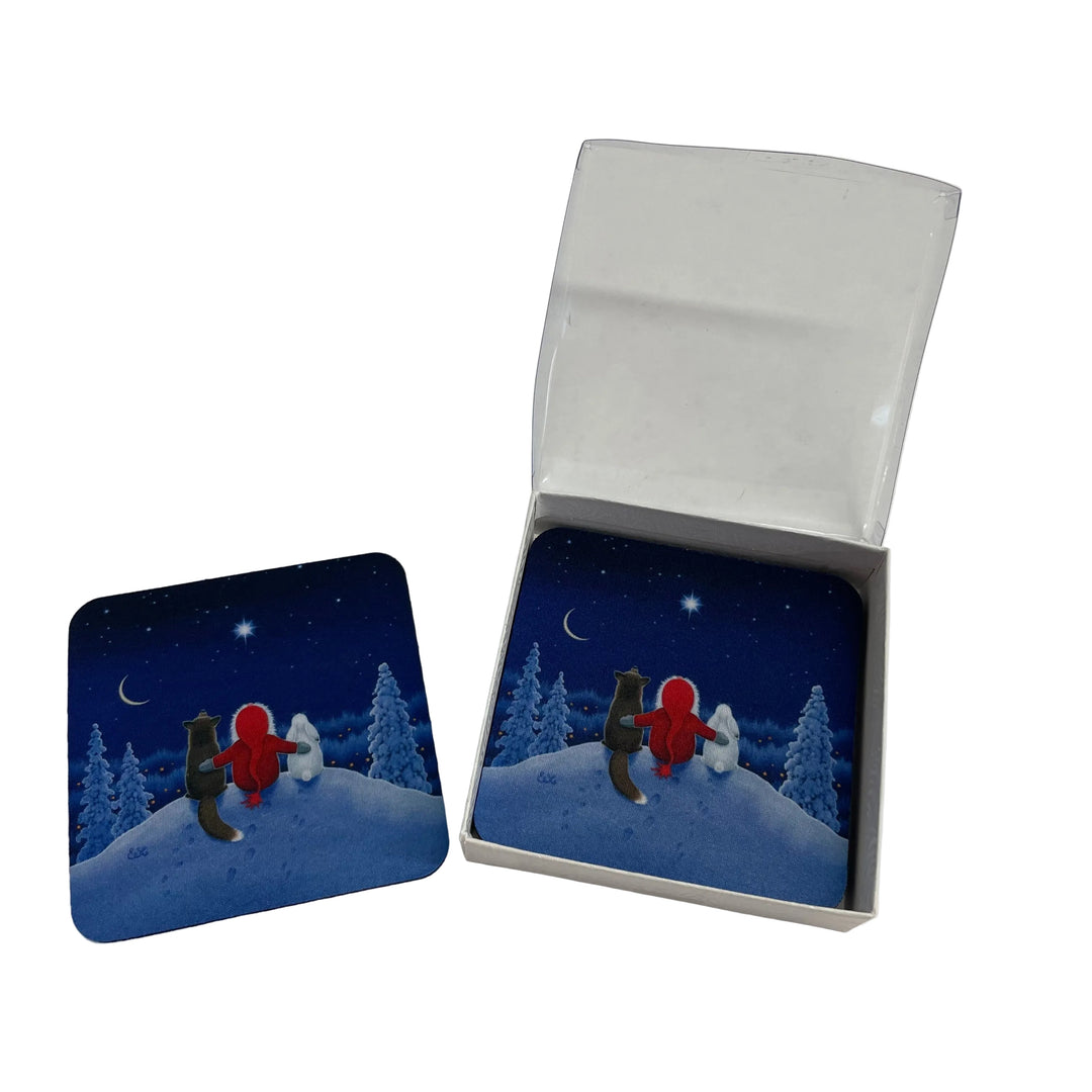 Eva Melhuish Tomte with Fox and Rabbit Coasters Box of 6