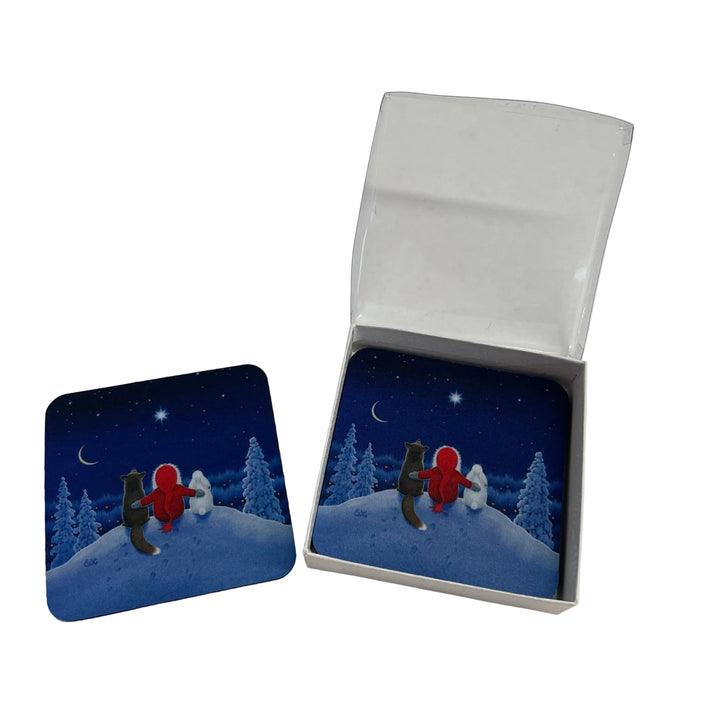 Eva Melhuish Tomte with Fox and Rabbit Coasters Box of 6