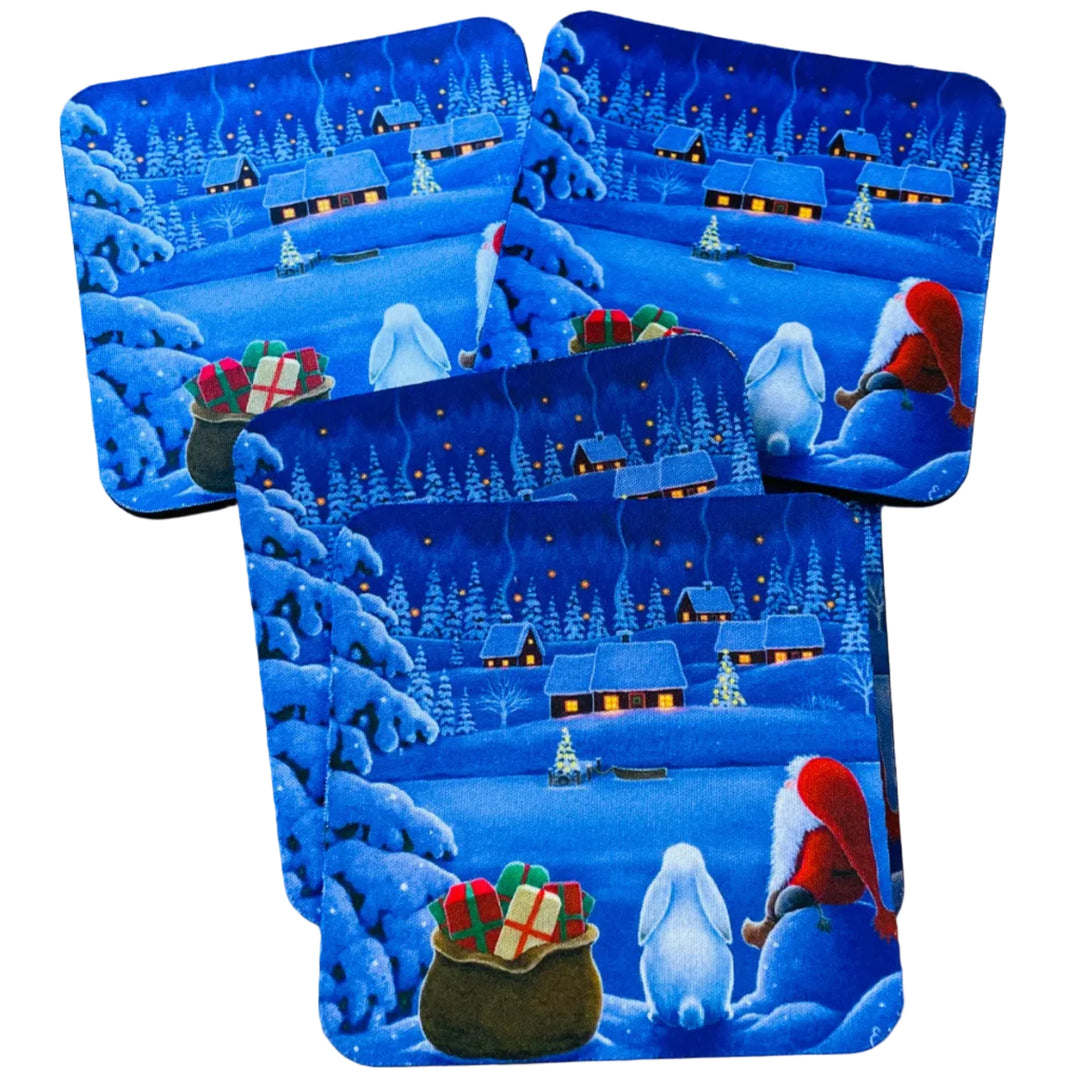 Eva Melhuish Tomte with Rabbit Coasters Box of 6