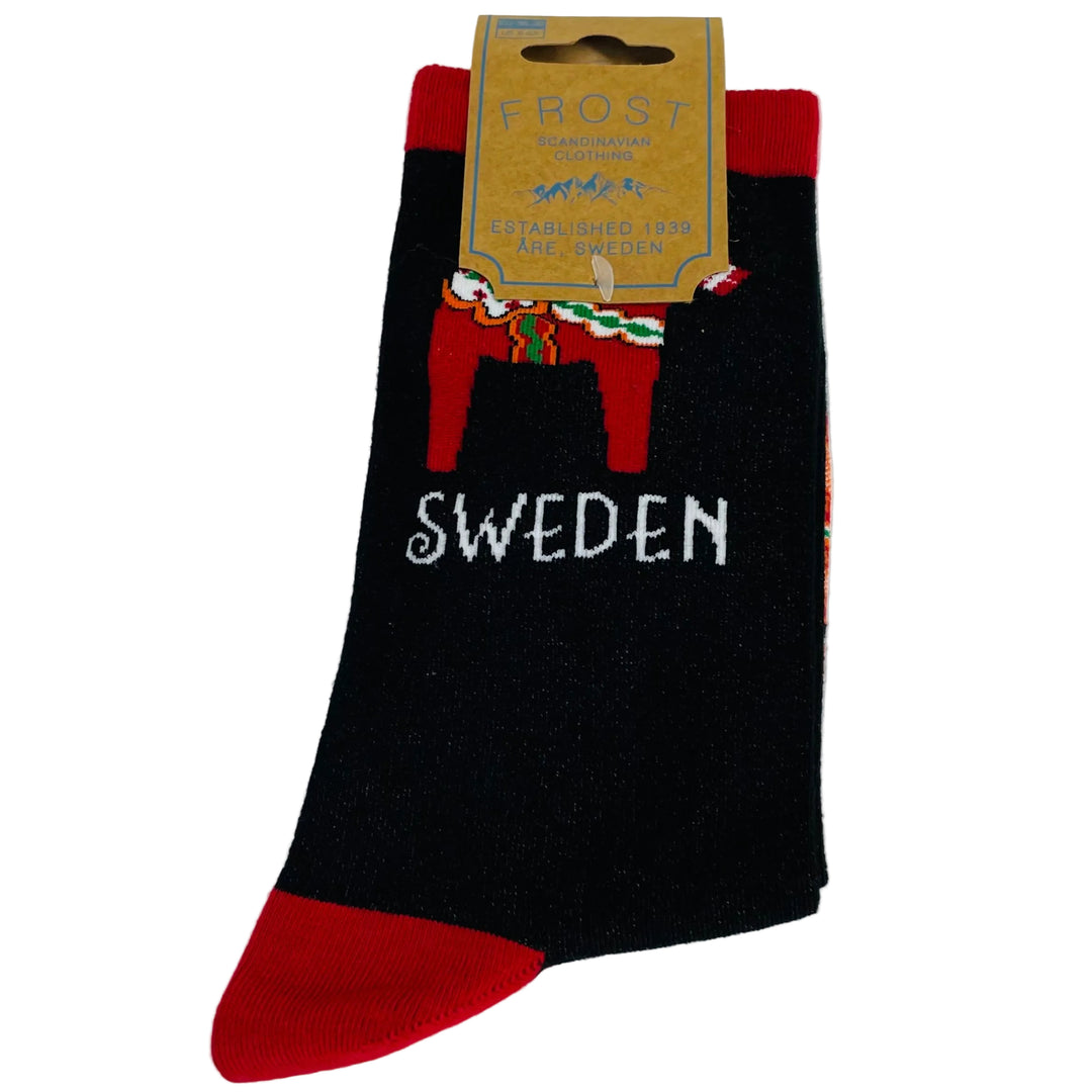 Dala Horse & Kurbits Socks - Black