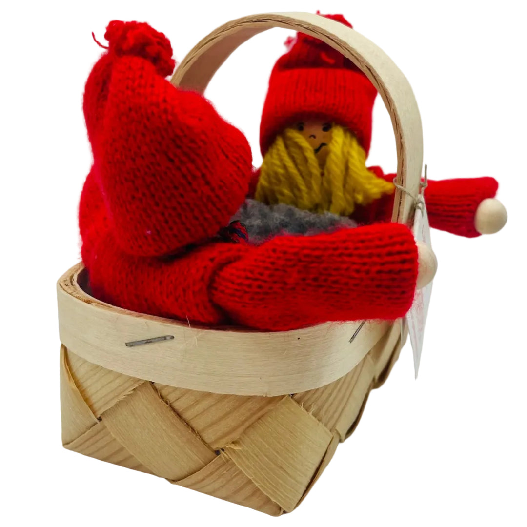 Swedish tomte children in basket