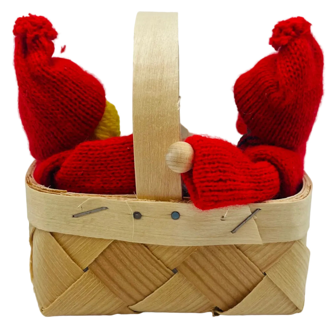 Swedish tomte children in basket