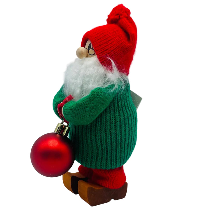 Swedish tomte with red ball ornament