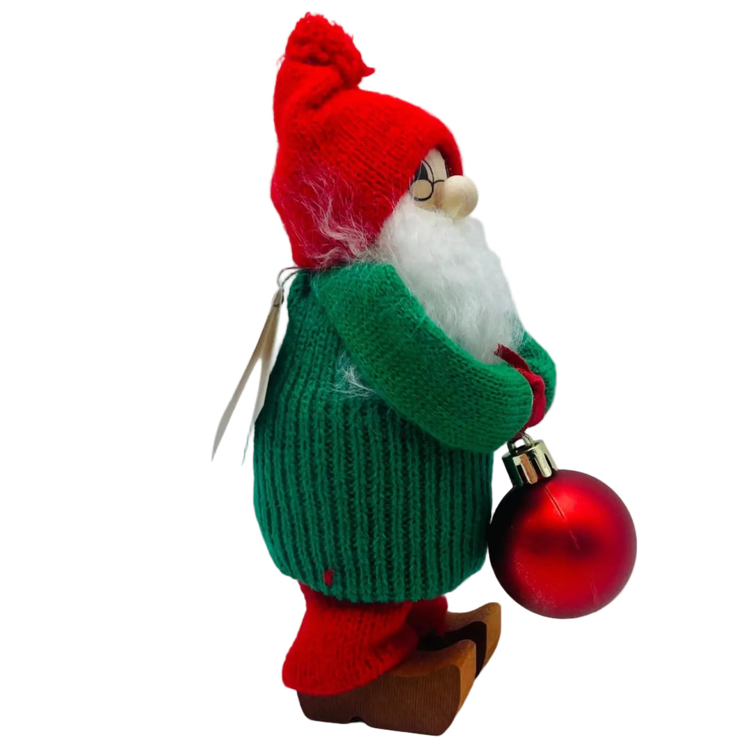 Swedish tomte with red ball ornament