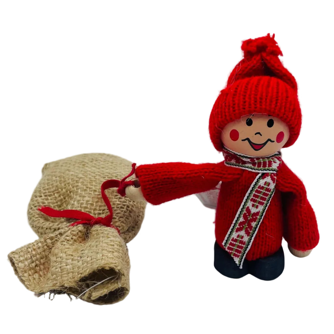 Swedish tomte with burlap sack
