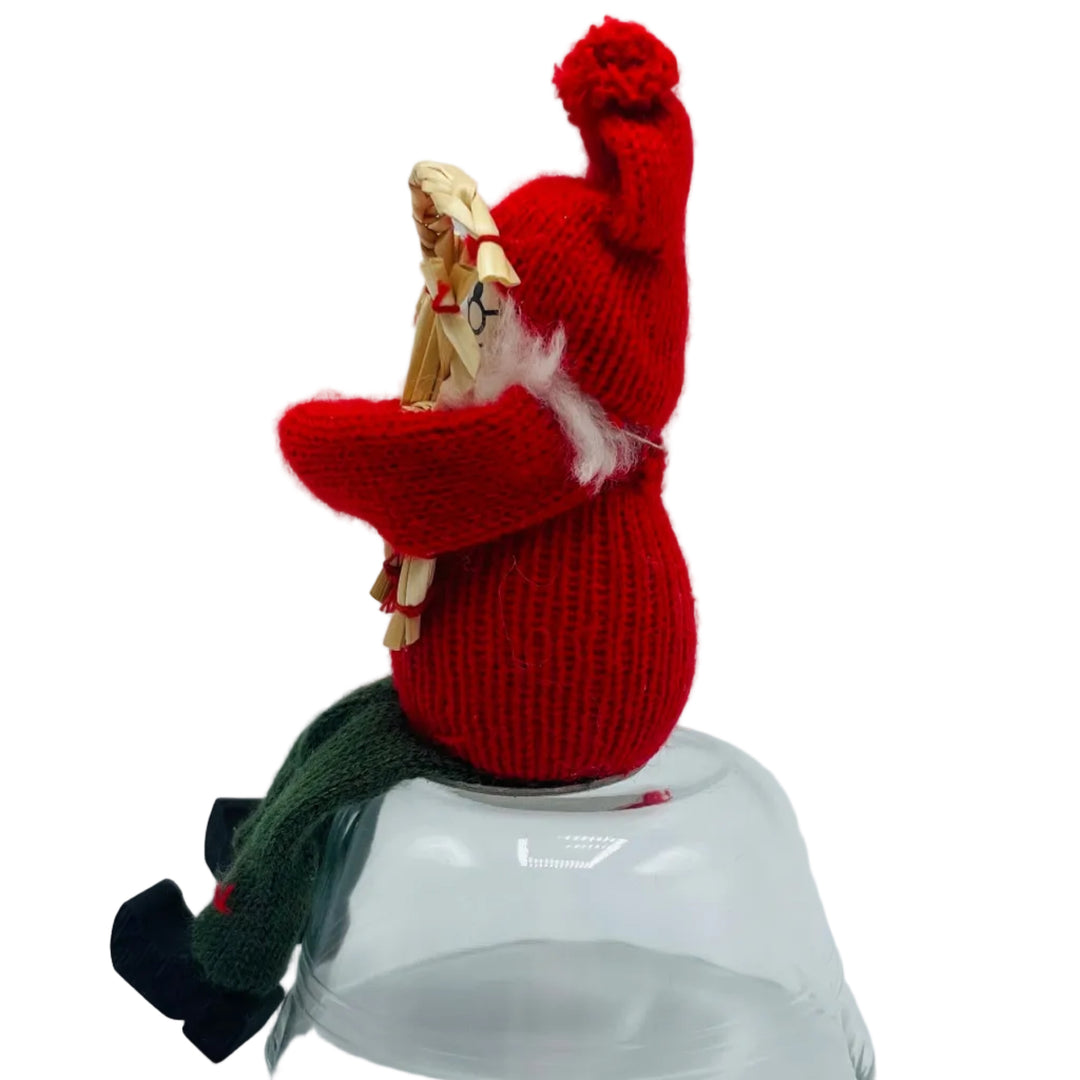 Swedish tomte  holding straw goat