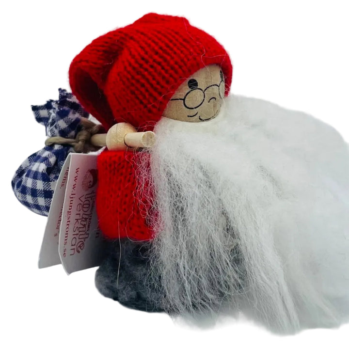 Swedish tomte vagabond tramp with bindle bag on stick
