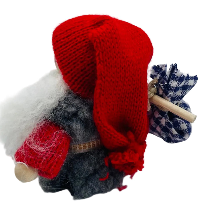 Swedish tomte vagabond tramp with bindle bag on stick