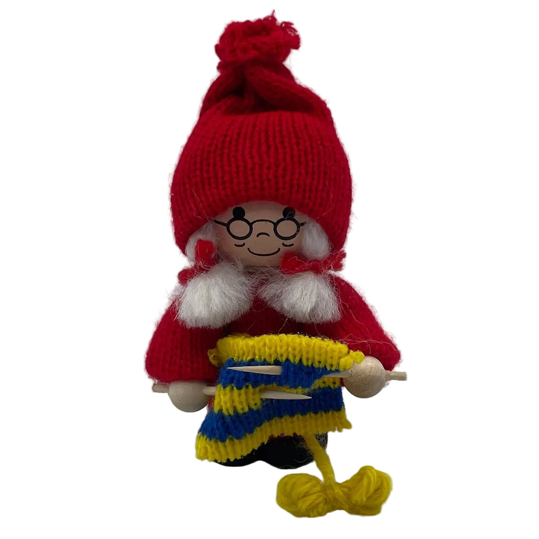 Swedish tomte lady knitting
