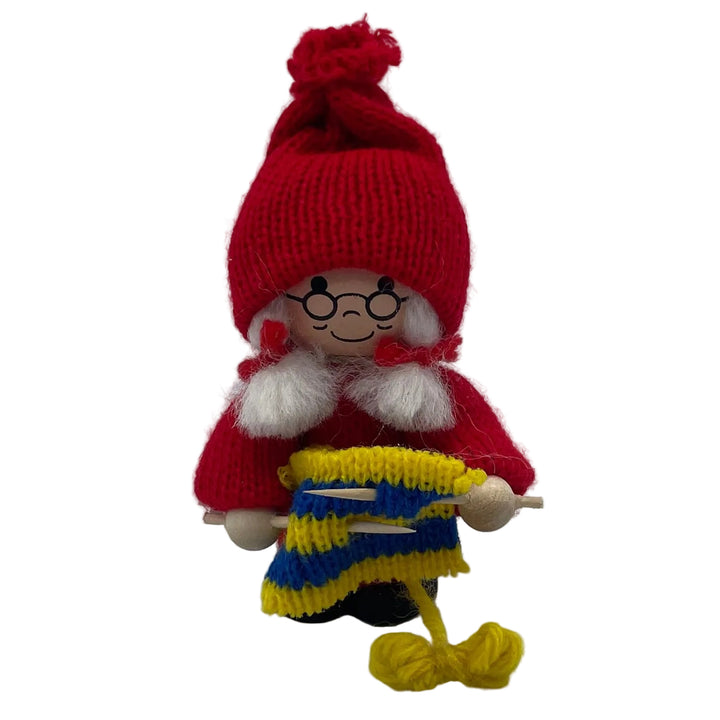 Swedish tomte lady knitting