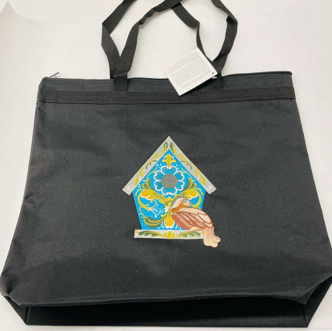 Tote Bag - Rosemaling Bird house