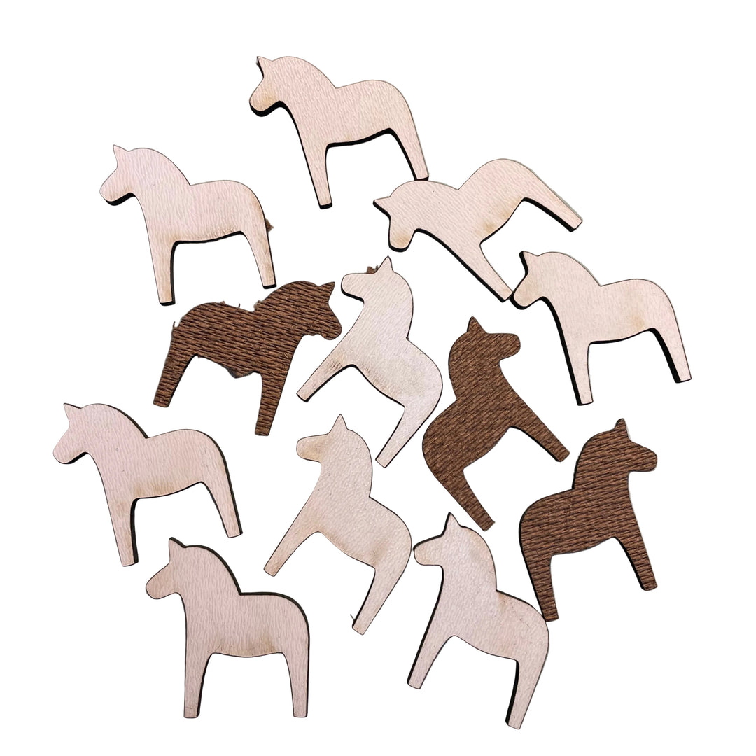 Bag of 12  White Dala Horses