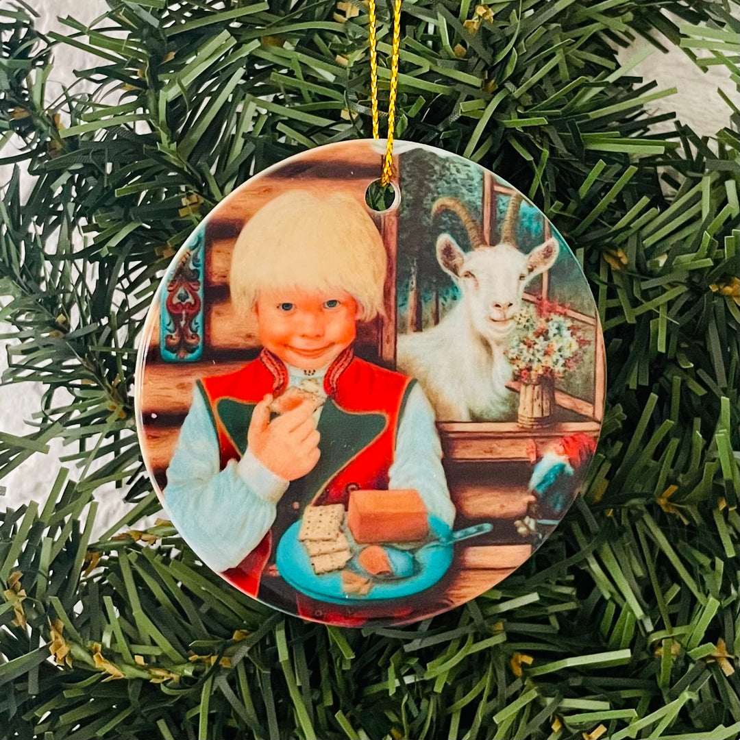 Ceramic Ornament, Suzanne Toftey Gjetost Boy