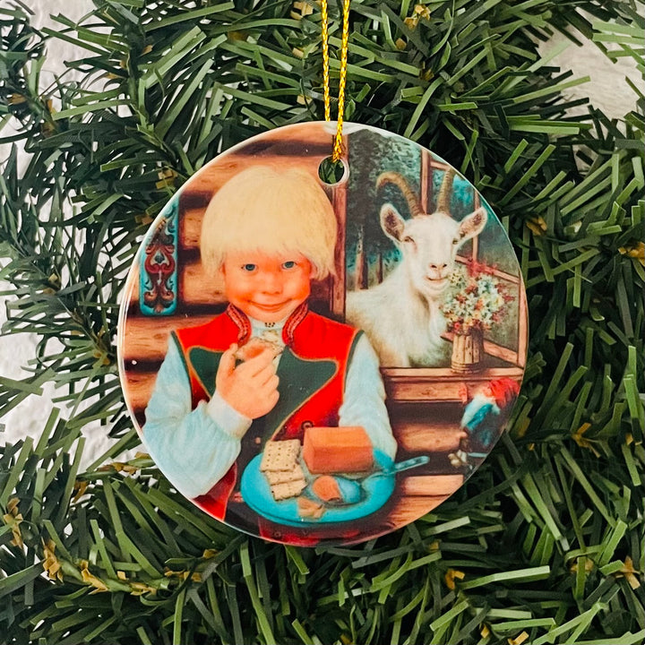 Ceramic Ornament, Suzanne Toftey Gjetost Boy