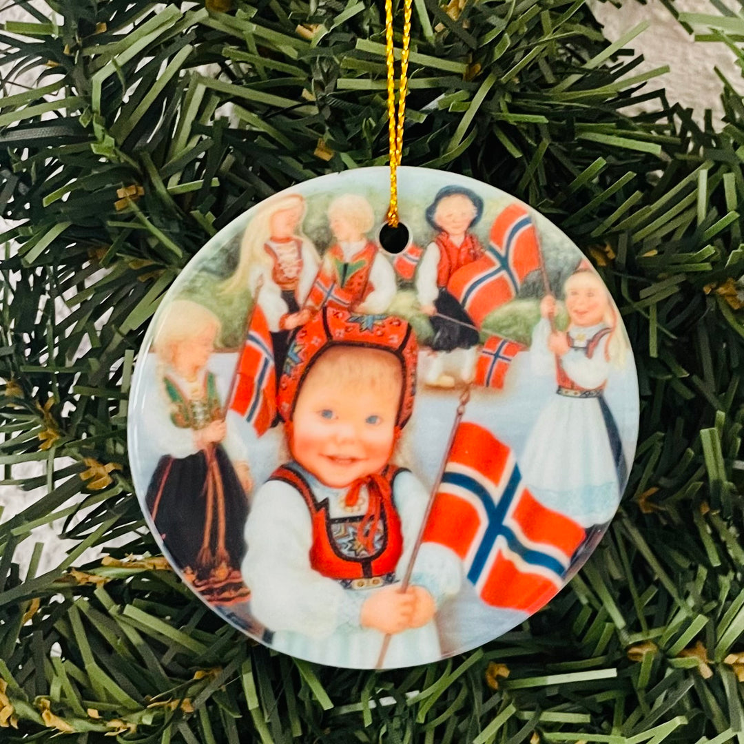Ceramic Ornament, Suzanne Toftey Syttende Mai Girl