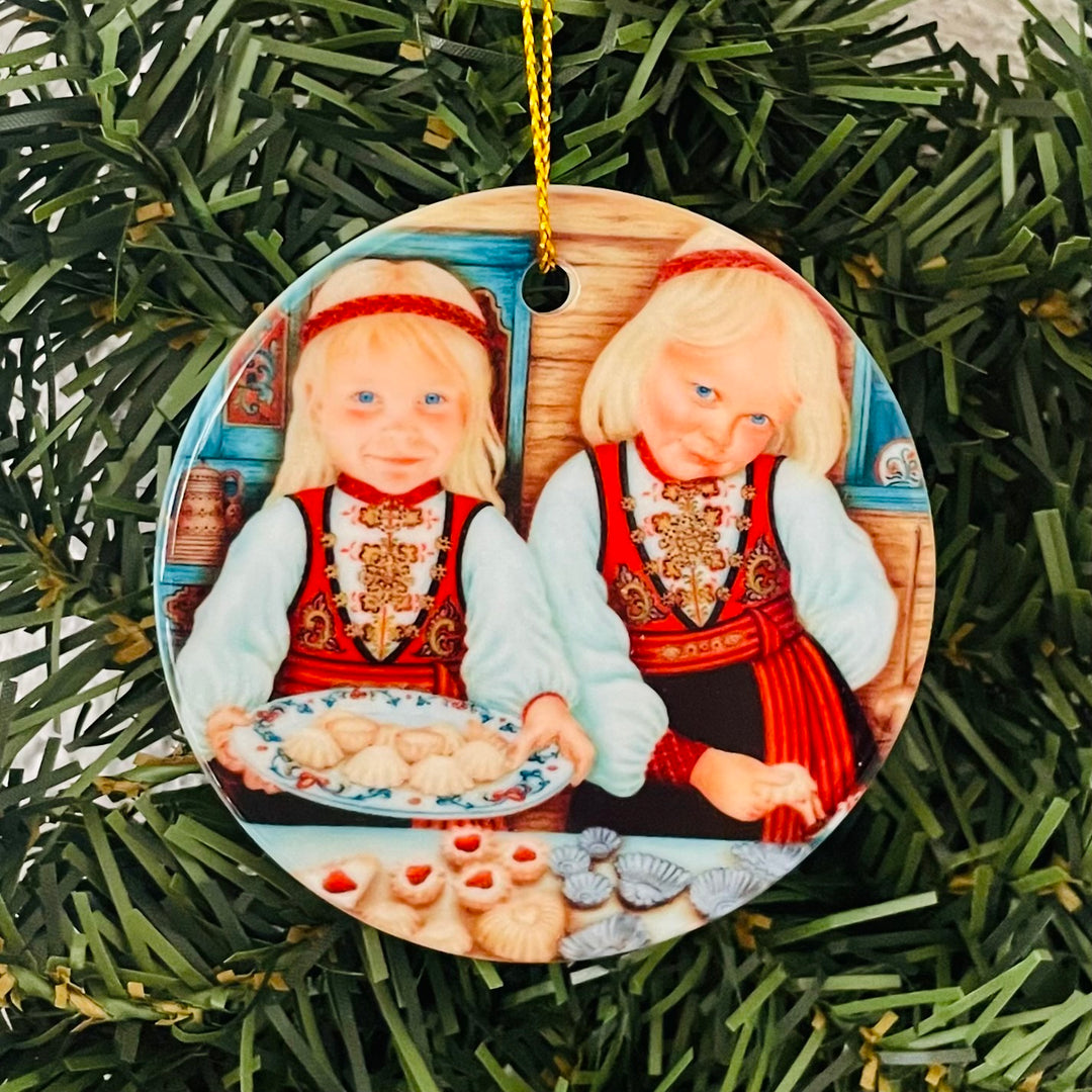 Ceramic Ornament, Suzanne Toftey Sandbakkel Sisters