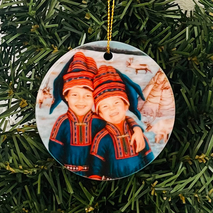 Ceramic Ornament, Suzanne Toftey Sami Lapp children