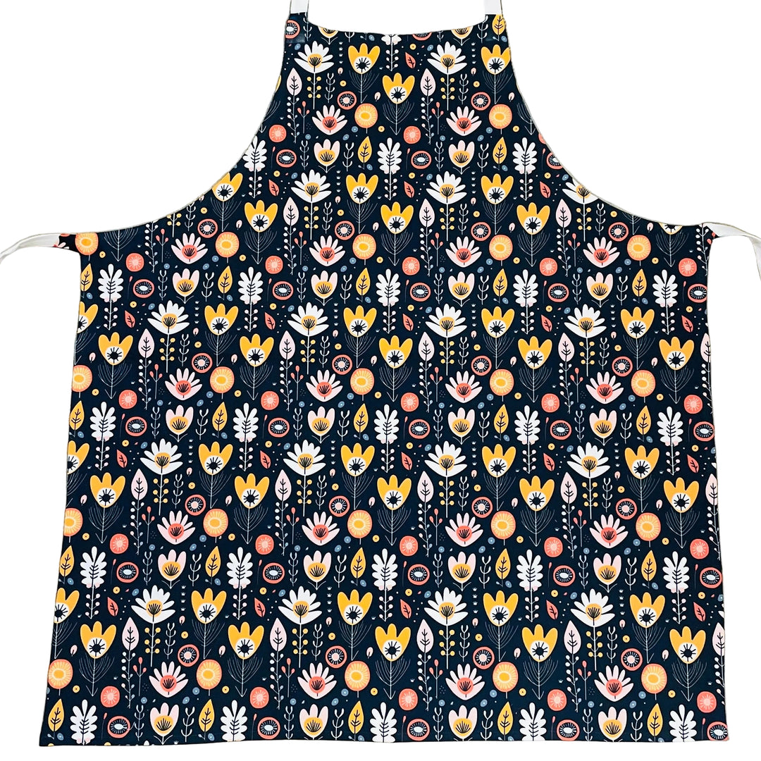 Apron - Flowers on Black