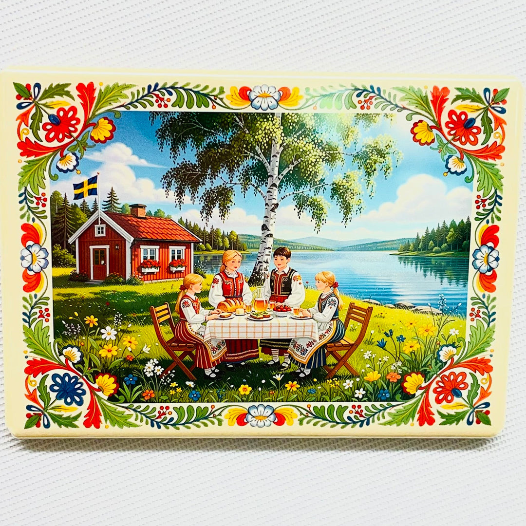 Rectangle Magnet, Swedish family at the Lake