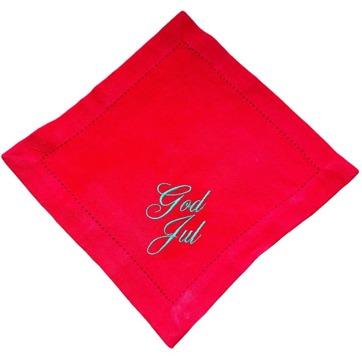 Small Square Doily Embroidered God Jul