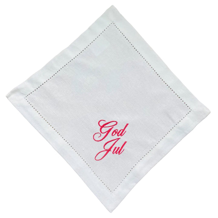 Small Square Doily Embroidered God Jul