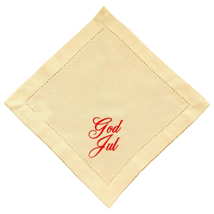 Small Square Doily Embroidered God Jul
