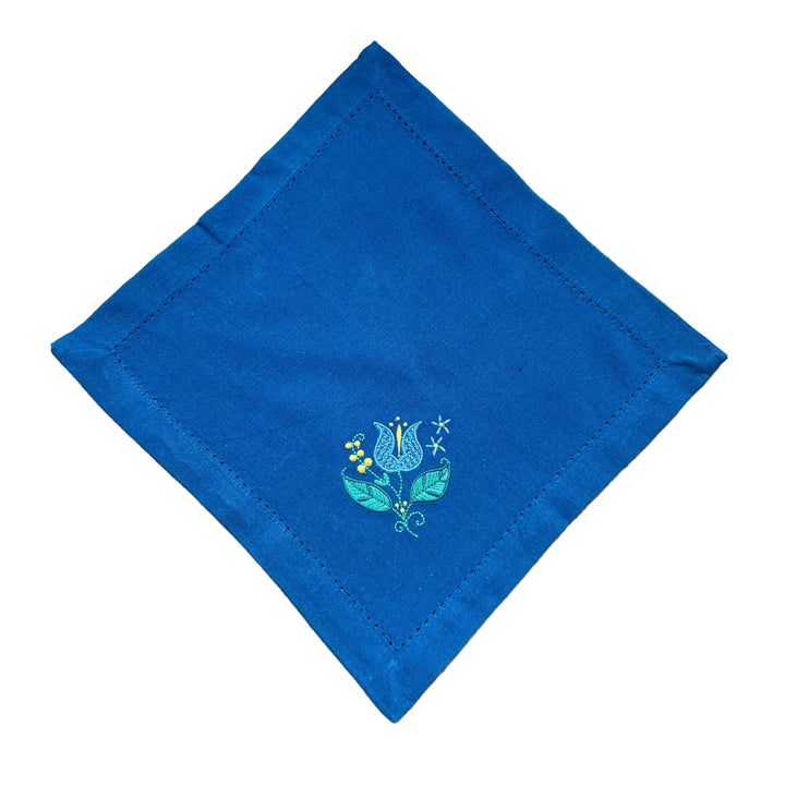 Small Square Doily Embroidered Tulip Flower