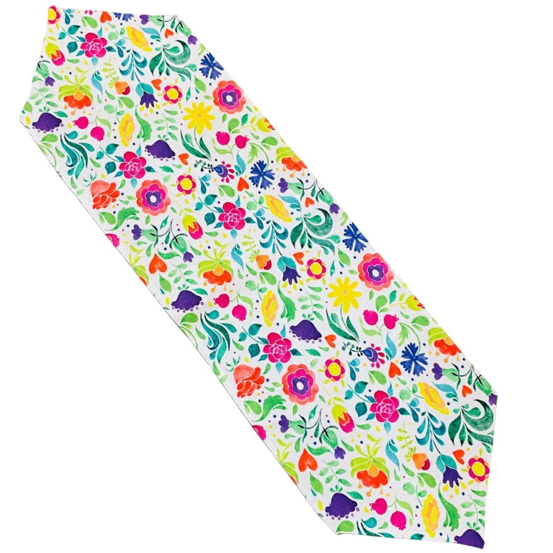 Spring Flowers with Hearts Table Runner