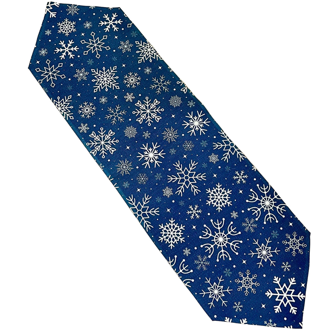 Nordic Snowflakes on Blue Table Runner