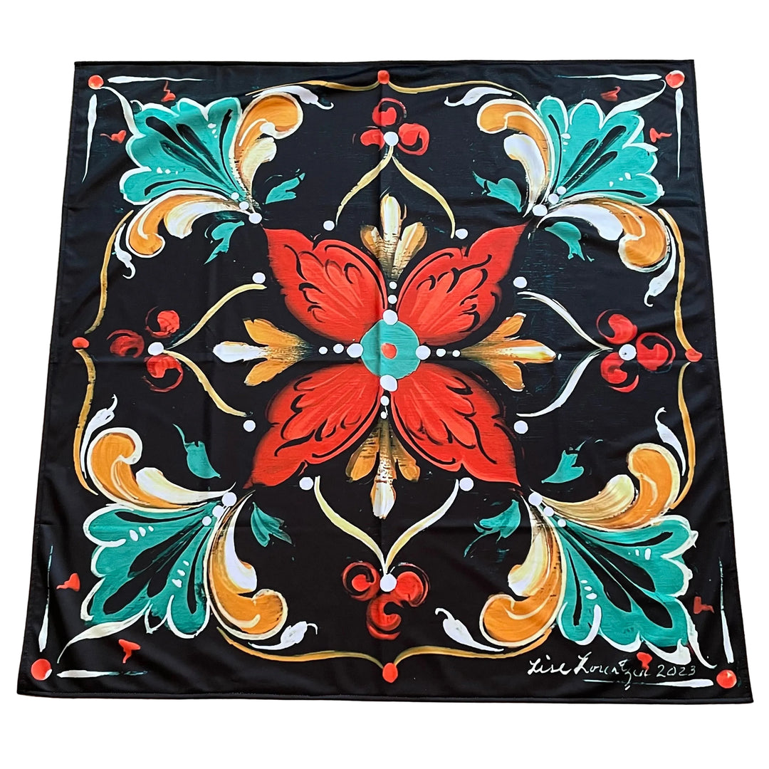 Lise Lorentzen Rosemaling Tablecloth 41"