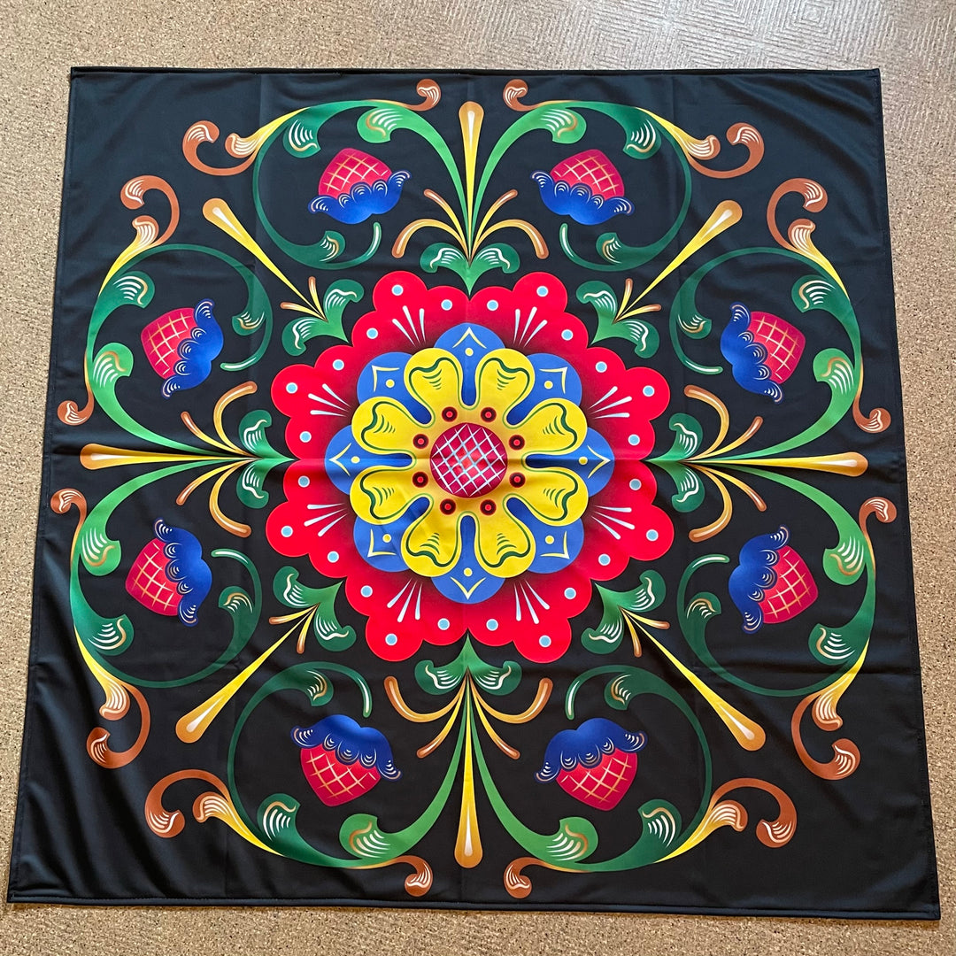 Folk Art Tablecloth 41"