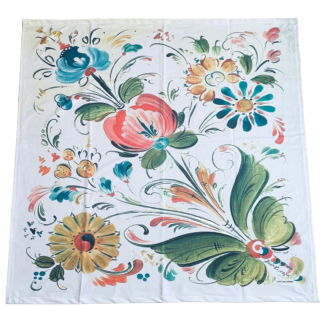 Lise Lorentzen Rosemaling Tablecloth 41"