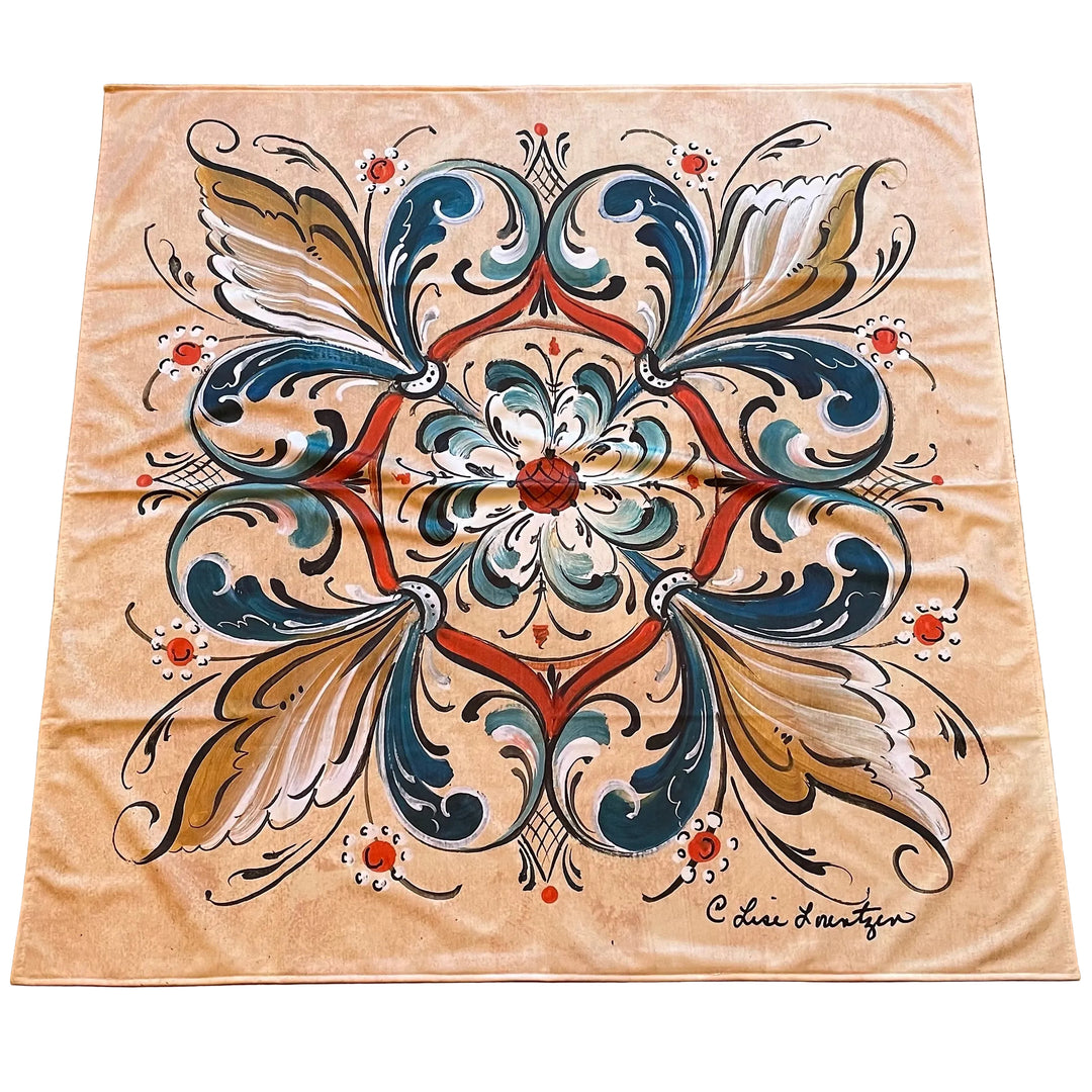 Lise Lorentzen Rosemaling Tablecloth 41"