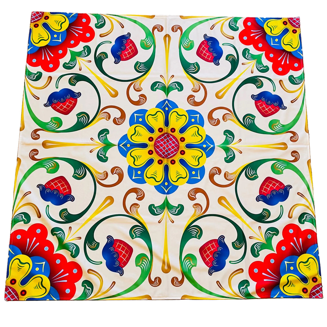 Folk Art Tablecloth 41"