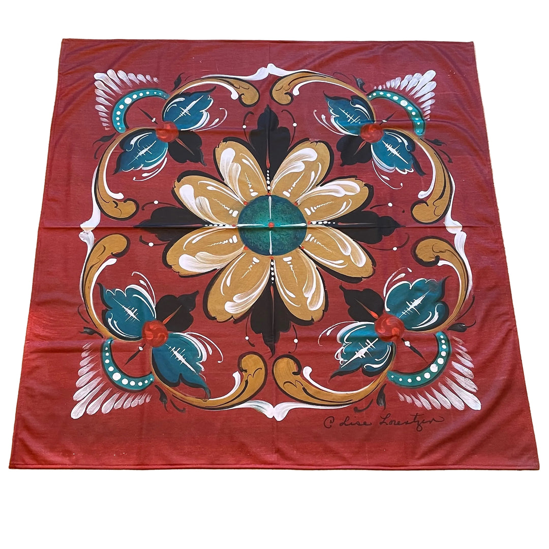 Lise Lorentzen Rosemaling Tablecloth 41"