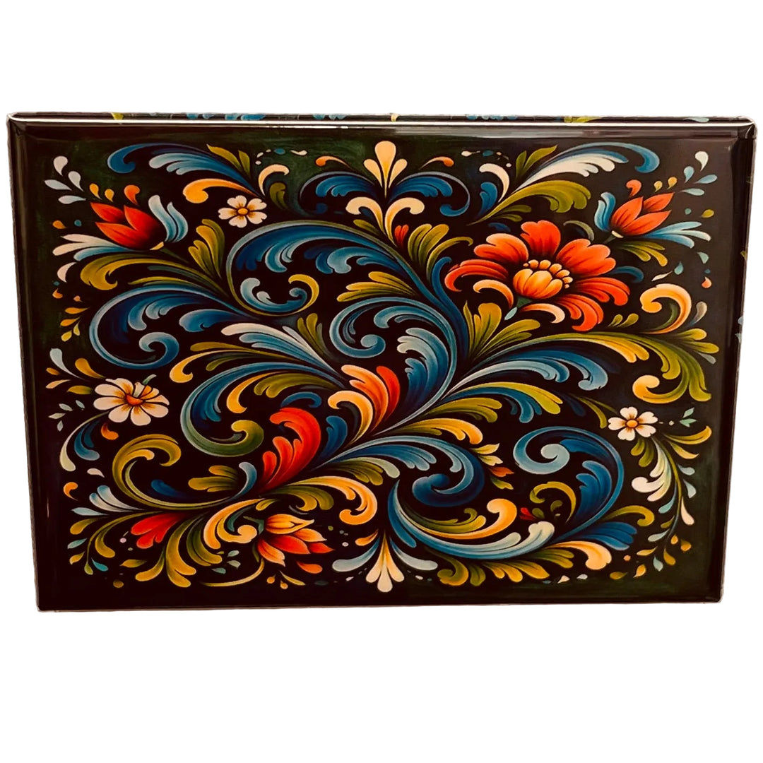 Rectangle Magnet, Rosemaling