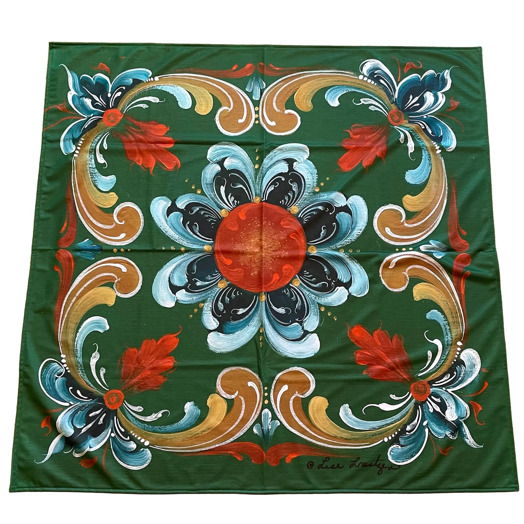 Lise Lorentzen Rosemaling Tablecloth 41"