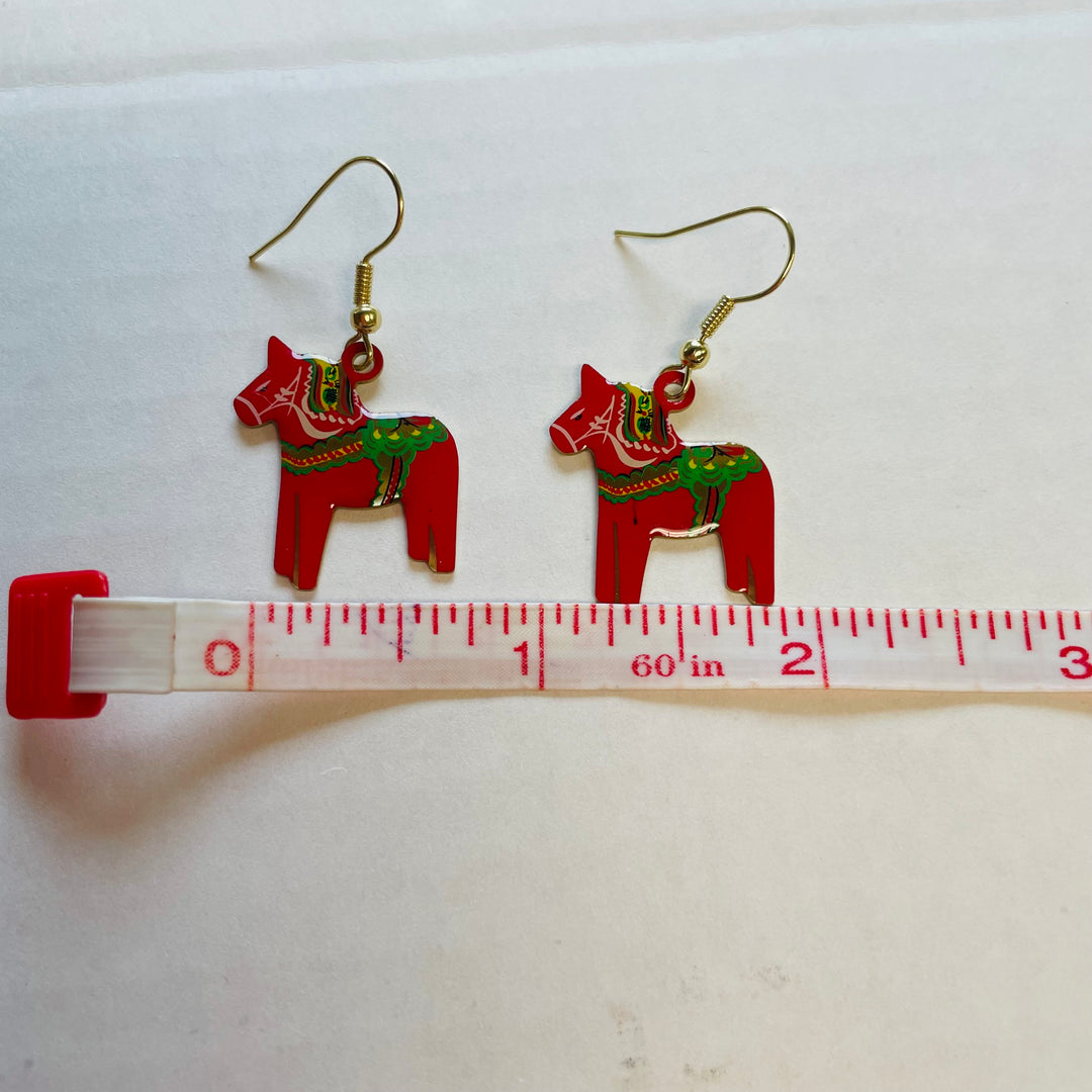 Dala Horse Earrings - Red