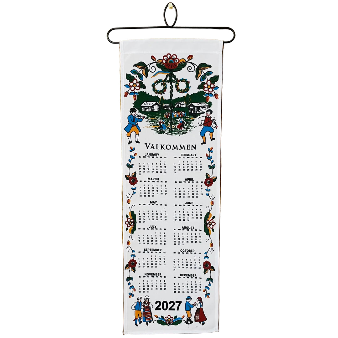 2027 Midsummer Maypole Dancers Fabric Wall Hanging Calendar