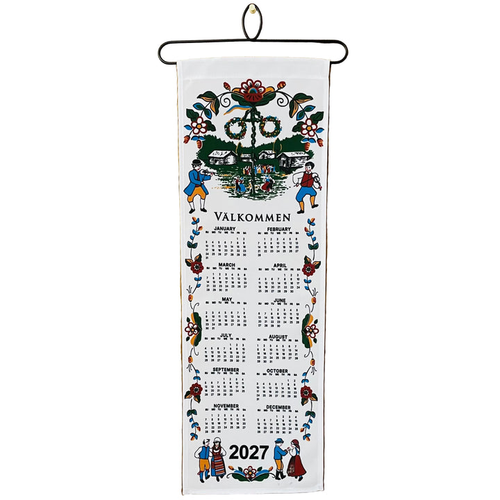 2027 Midsummer Maypole Dancers Fabric Wall Hanging Calendar