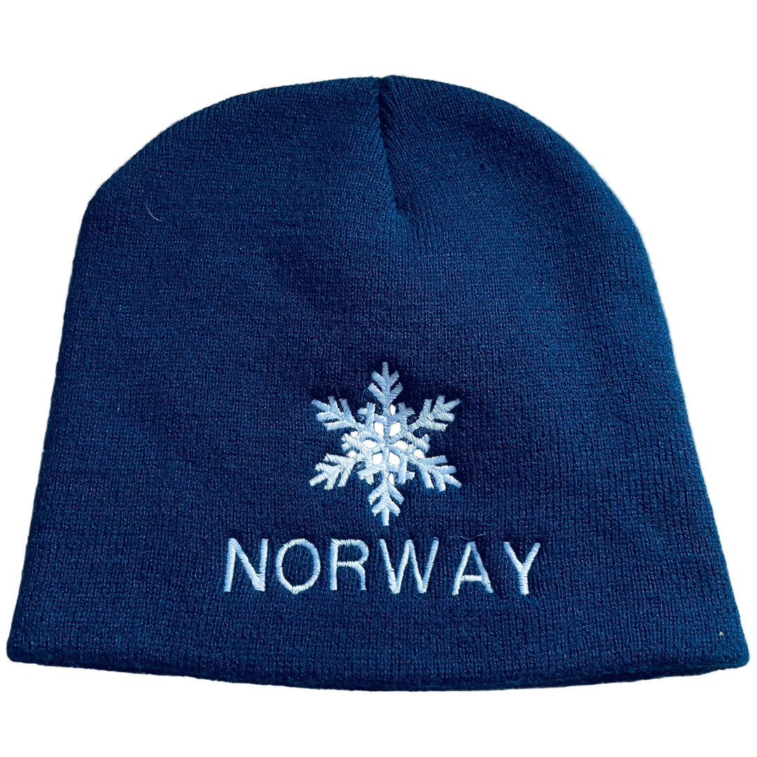 SALE Knit beanie hat - Norway Snowflake on Navy