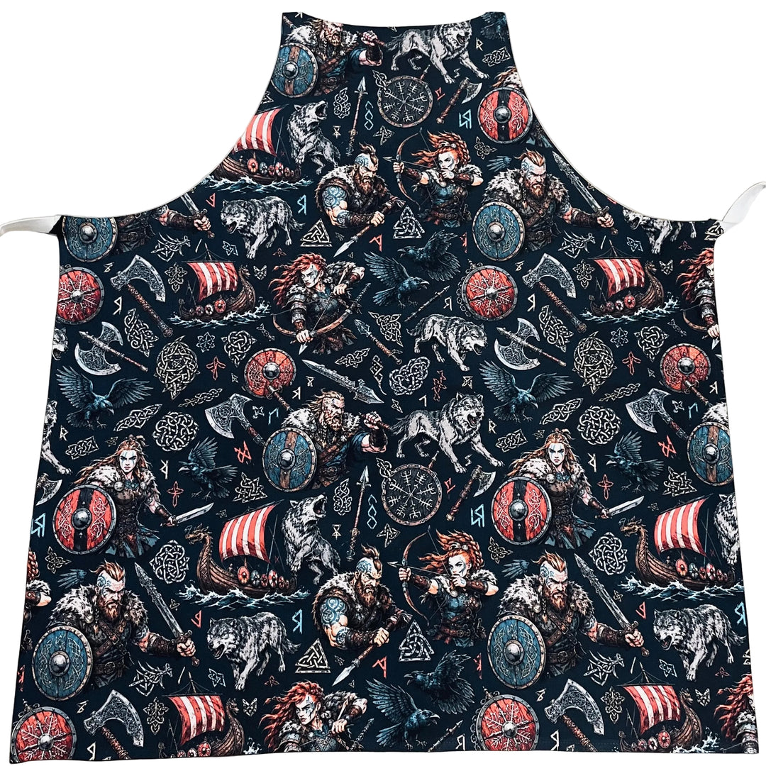 Apron - Viking Ships Shields Wolves