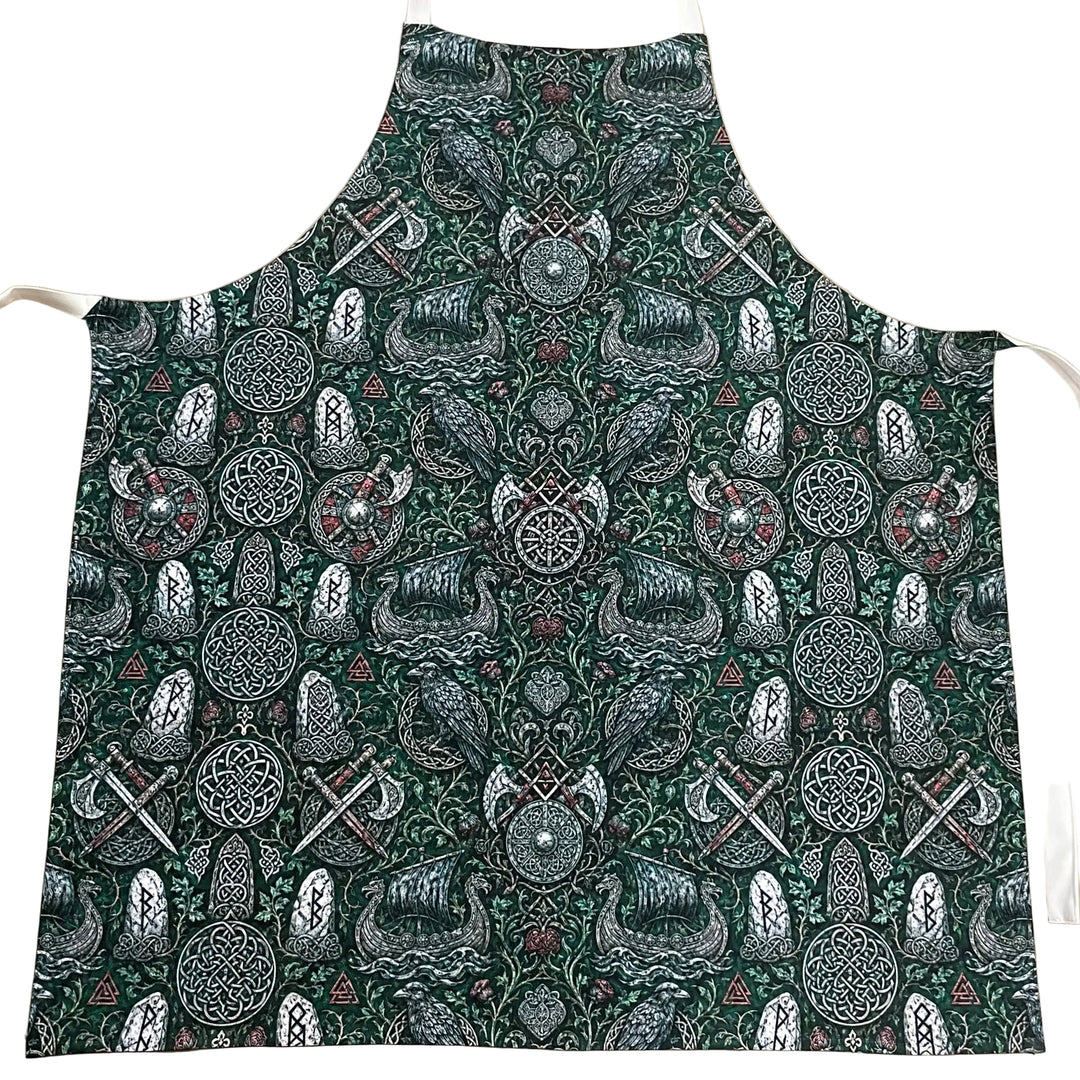 Apron - Viking Ships Axes & Ravens