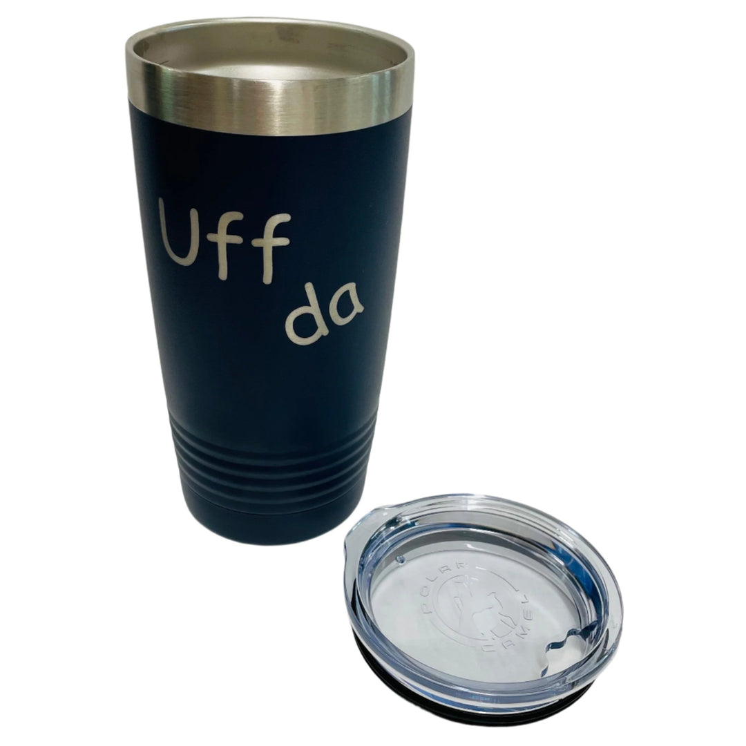 Uff da on Black 20 oz Stainless Steel hot/cold Cup