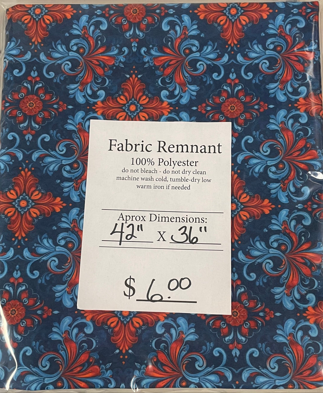 $6.00 SALE Fabric 42" Rosemaling